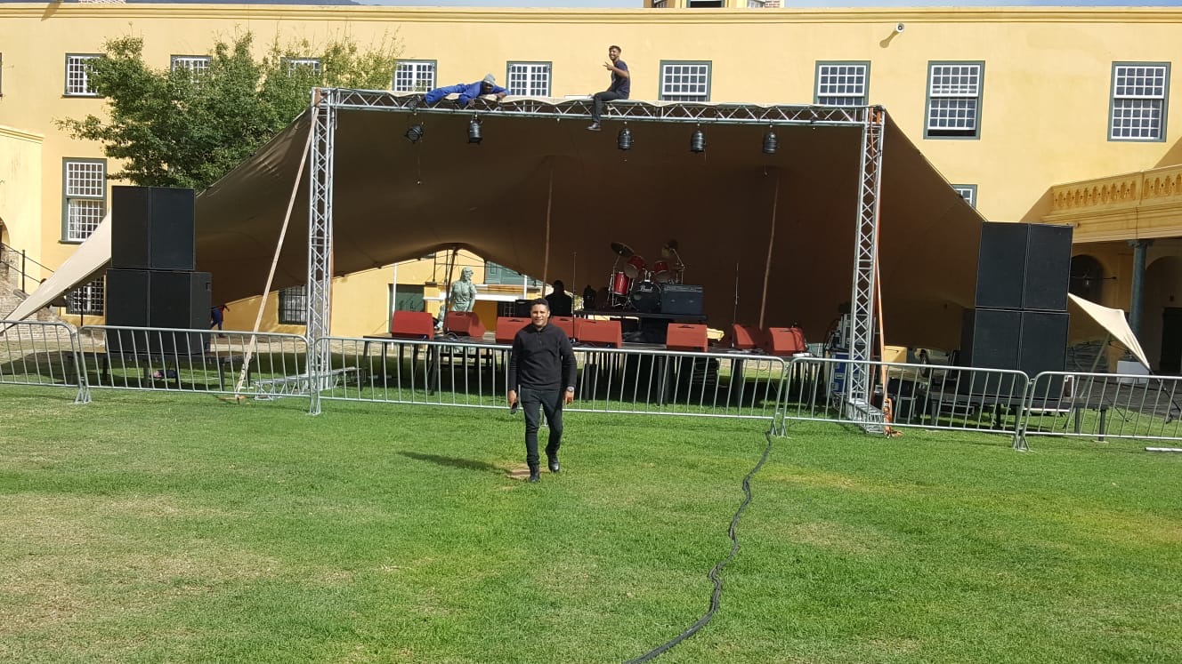 Outdoor stage PA system corporate production